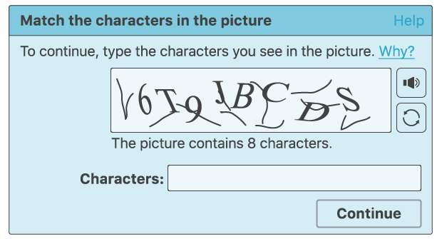 An old CAPTCHA challenge